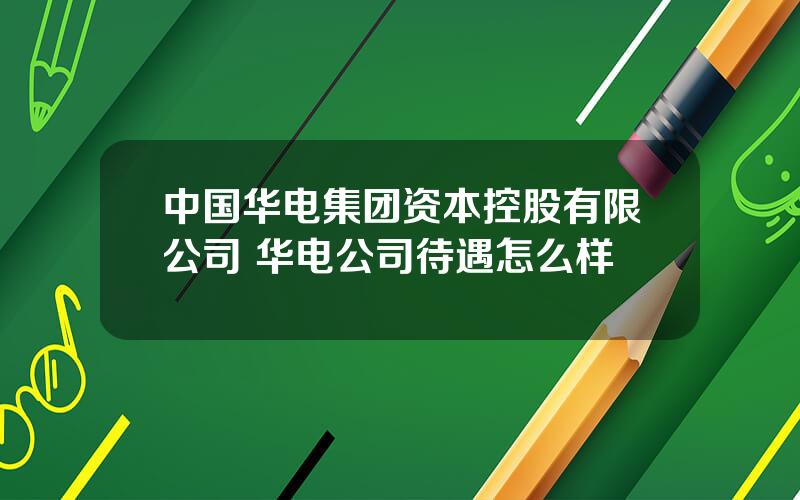 中国华电集团资本控股有限公司 华电公司待遇怎么样